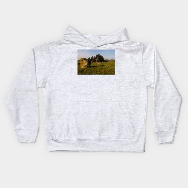 Long Meg Stone Circle Kids Hoodie by StephenJSmith